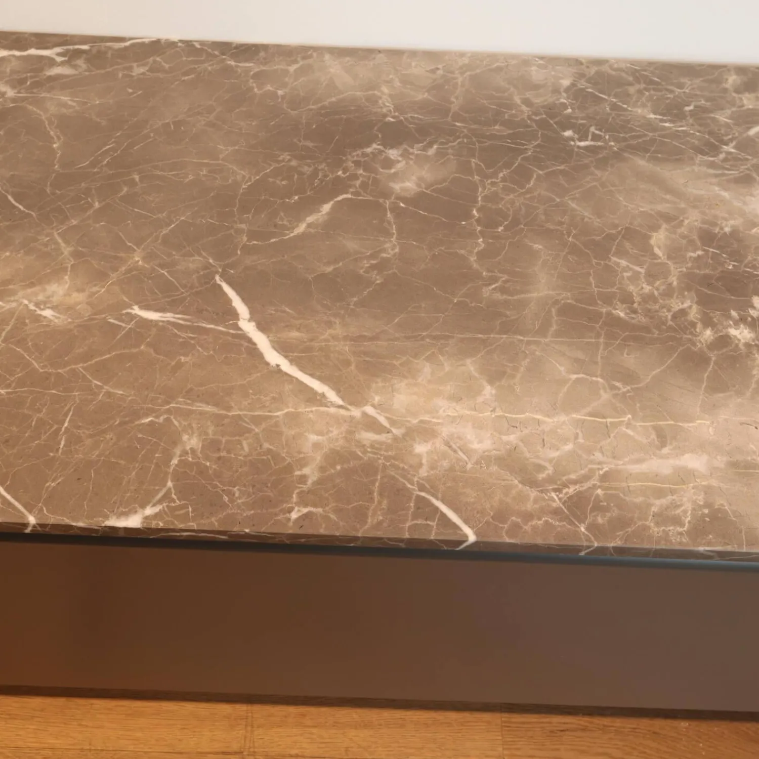 Molteni & C Kommoden & Sideboards|Sideboard Password Evolution Abdeckplatte Marmorplatte Orientgrau Korpus Melamin Batik Schiefergrau Gestell Zinnfarbig