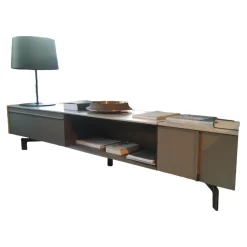 Molteni & C Kommoden & Sideboards|Sideboard Pass-Word Holz Eukalyptus Matt Lackiert Kieselgrau Und Ton