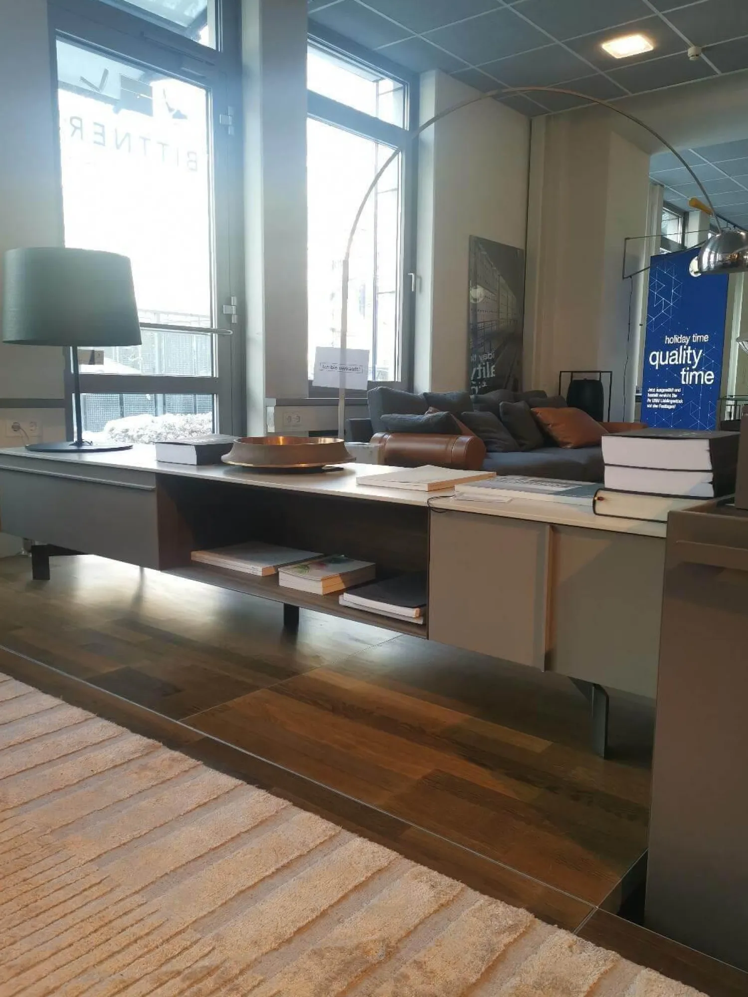 Molteni & C Kommoden & Sideboards|Sideboard Pass-Word Holz Eukalyptus Matt Lackiert Kieselgrau Und Ton