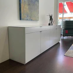 form1 Kommoden & Sideboards|Sideboard Pulse Stehend Außen A02 Ice Mattlack Innen A25 Taupe Mattlack