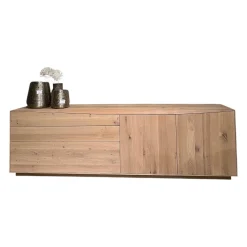 Anrei Kommoden & Sideboards|Sideboard Puro Wave Massivholz Eiche Weiß Geölt Rückwand Lichtgrau Lackiert Sideboard Puro Wave Massivholz Massivholz Eiche Weiß Geölt Rückwand Lichtgrau Lackiert