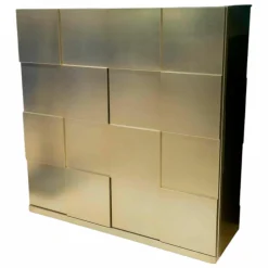 Capo D'Opera Kommoden & Sideboards|Sideboard Quadro Oberfläche Blattsilber Matt Innen Grün