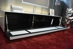 Spectral Smart Furniture Wohnwände & Tv-Lowboards|Sideboard Scala Silber Glas mit Rückwandbeleuchtung und TV-Halterung