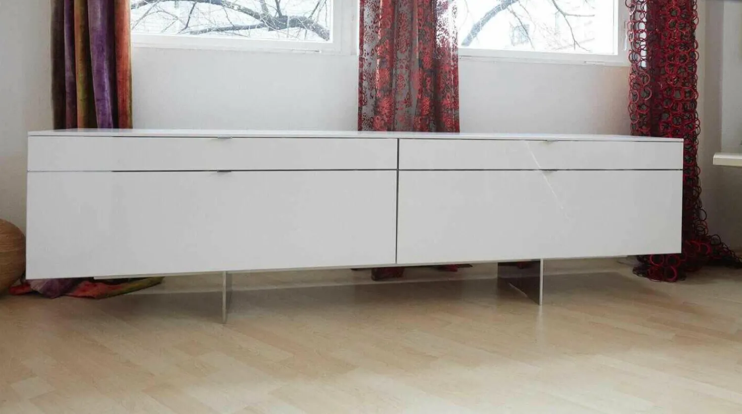 Piure Kommoden & Sideboards|Sideboard Side H o1 Hochglanz Weiß Kufengestell