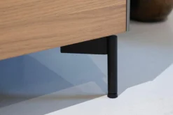 Spectral Smart Furniture Kommoden & Sideboards|Sideboard Side Model 1 Front Fenix Grigio Antrim Grau Und Amerikanische Walnuss Füße Schwarz