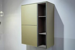 Spectral Smart Furniture Kommoden & Sideboards|Sideboard Side Model 1 Metallic Glas Champagner Grau Beige Satiniert Pebble Grau Lackiert Korpus Furnier Oak Smoked Grau Matt Lackiert Wandmontage Inklusive LED Innenbeleuchtung