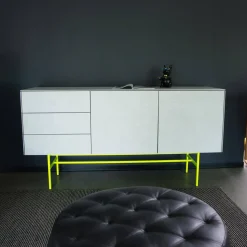 Kettnaker Kommoden & Sideboards|Sideboard Soma Beton Optik Grau Gestell Neon Gelb