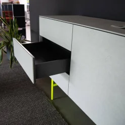 Kettnaker Kommoden & Sideboards|Sideboard Soma Beton Optik Grau Gestell Neon Gelb