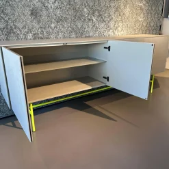Kettnaker Kommoden & Sideboards|Sideboard Soma Beton Optik Grau Gestell Rundrohr Leuchtgelb Gelb Grün
