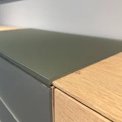 Scholtissek Kommoden & Sideboards|Sideboard Talio Knorrige Eiche Puro Geölt Floatglas 137 Platin Grau Matt