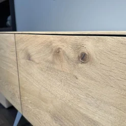Scholtissek Kommoden & Sideboards|Sideboard Talio Knorrige Eiche Puro Geölt Floatglas 137 Platin Grau Matt