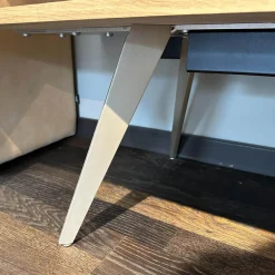 Scholtissek Kommoden & Sideboards|Sideboard Talio Knorrige Eiche Puro Geölt Floatglas 137 Platin Grau Matt