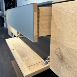 Scholtissek Kommoden & Sideboards|Sideboard Talio Knorrige Eiche Puro Geölt Floatglas 137 Platin Grau Matt