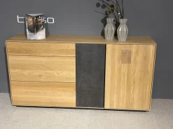 Wimmer Kommoden & Sideboards|Sideboard Terso Rustikal Asteiche Bianco Massiv Geölt Absetzung Keramik Grey Grau