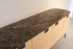 B&B Italia Kommoden & Sideboards|Sideboard Tesaurus Front Eiche Hell Innen Ahorn Frise Abdeckplatte Marmor Emperador Grau