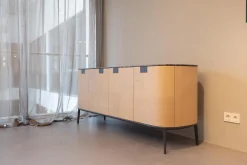 B&B Italia Kommoden & Sideboards|Sideboard Tesaurus Front Eiche Hell Innen Ahorn Frise Abdeckplatte Marmor Emperador Grau