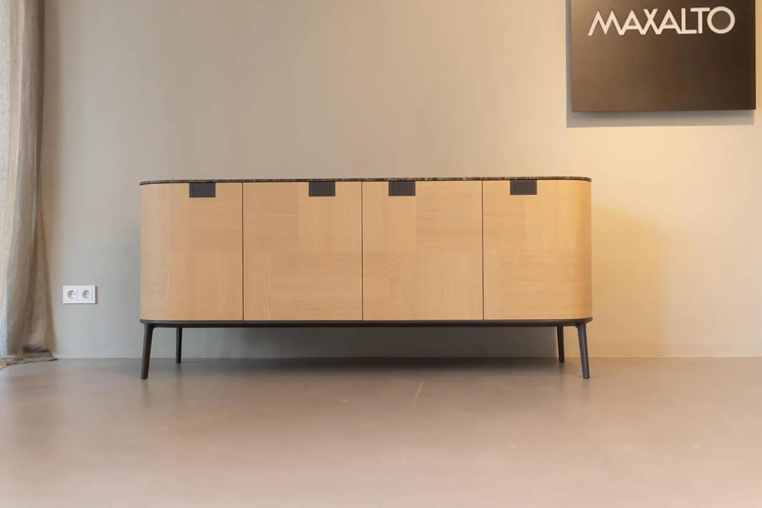 B&B Italia Kommoden & Sideboards|Sideboard Tesaurus Front Eiche Hell Innen Ahorn Frise Abdeckplatte Marmor Emperador Grau