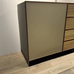 Scholtissek Kommoden & Sideboards|Sideboard Tratum Knorrige Eiche Massiv Floatglas Matt 137 Platin Grau Inklusive Bareinteilung Und Barfach Verspiegelt