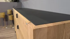 Voglauer Kommoden & Sideboards|Sideboard V-Aura Eiche Geölt Akzent Lärche Schwarz mit LED-Beleuchtung