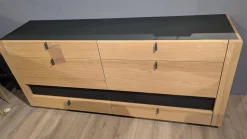 Voglauer Kommoden & Sideboards|Sideboard V-Aura Eiche Geölt Akzent Lärche Schwarz mit LED-Beleuchtung