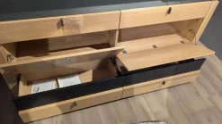 Voglauer Kommoden & Sideboards|Sideboard V-Aura Eiche Geölt Akzent Lärche Schwarz mit LED-Beleuchtung