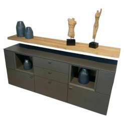 Venjakob Kommoden & Sideboards|Sideboard Vitus Lack Schiefergrau Matt Ablage Eiche Rustico Hell Geölt