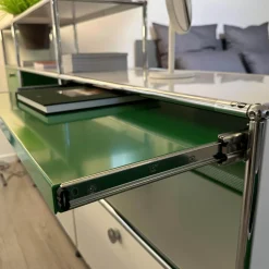 USM Haller Kommoden & Sideboards|Sideboard Weiß Grün mit Rollbox Grün