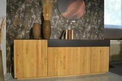 WK Wohnen Kommoden & Sideboards|Sideboard WK 456 Wildeiche Bianco Lack Braun