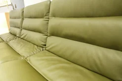 KFF Bänke|Sitzbank Arva 3,5-Sitzer Leder Sauvage Avocado 8116 Grün Drahtkufengestell Struktur Olive