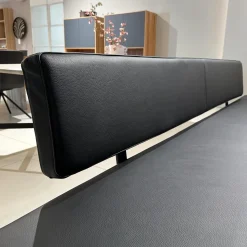 Janua Bänke|Sitzbank BB 32 Connect Leder Orient Ebony Schwarz Gestell Tiefschwarz Pulverbeschichtet Matt Füße Eiche Schwarz