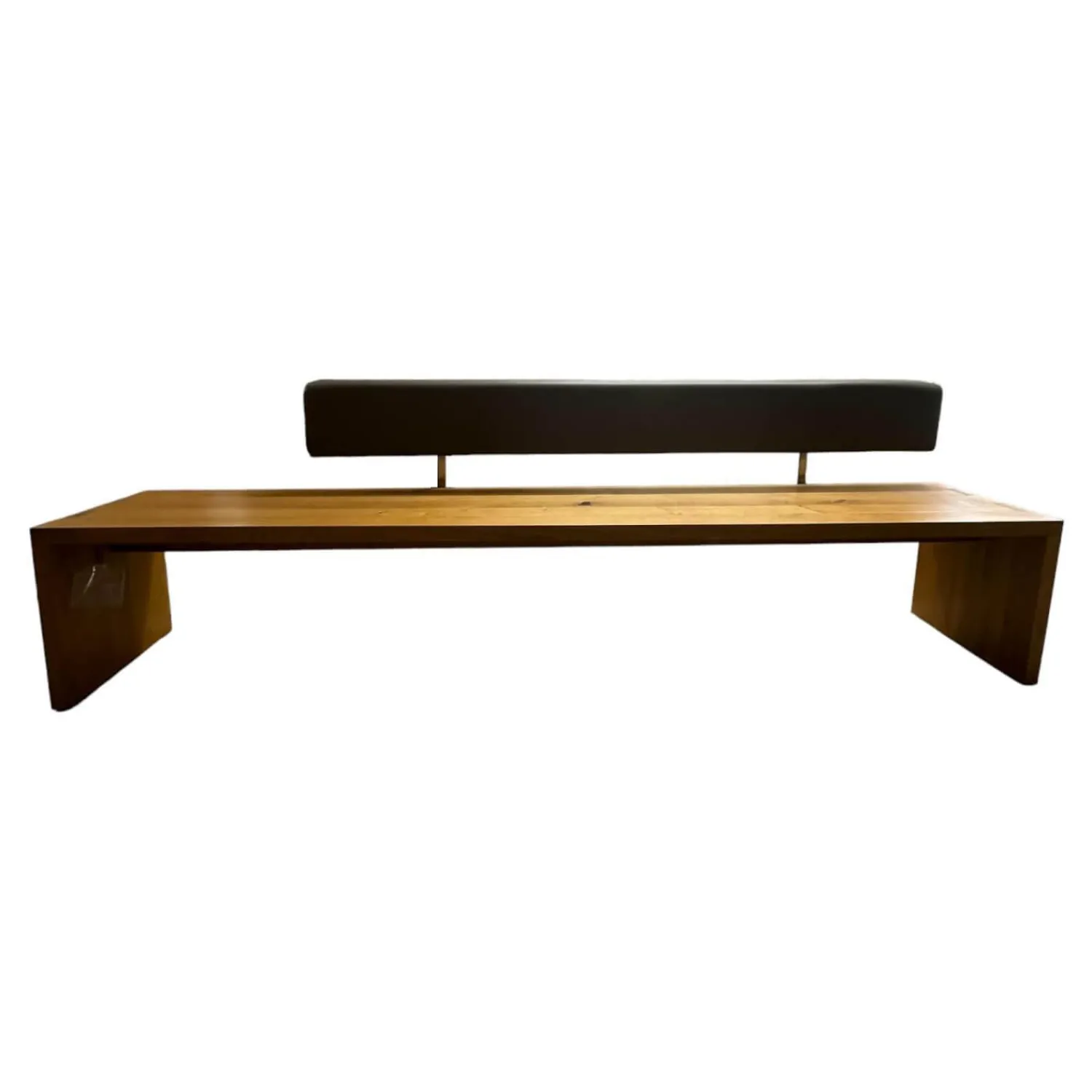 Janua Bänke|Sitzbank SC02 Europäische Eiche Natur Geölt Rückenteil Bezug Leder Elefant Anthrazit