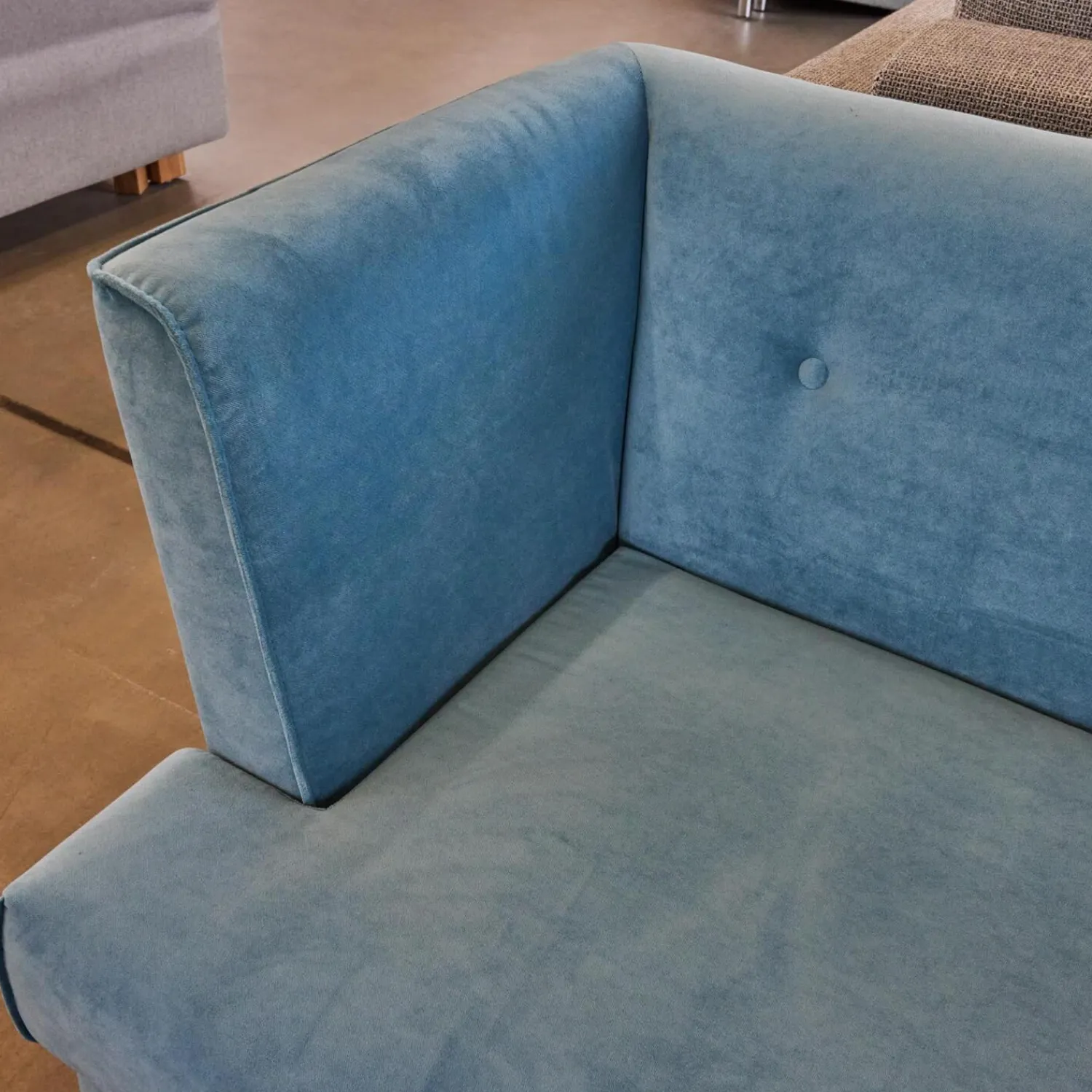 Signet Bänke|Sitzbank Smilla Stoff Atil Türkis Holzfuß Dunkelbraun