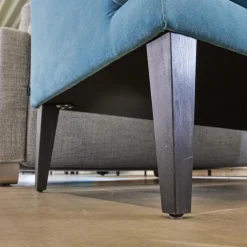 Signet Bänke|Sitzbank Smilla Stoff Atil Türkis Holzfuß Dunkelbraun