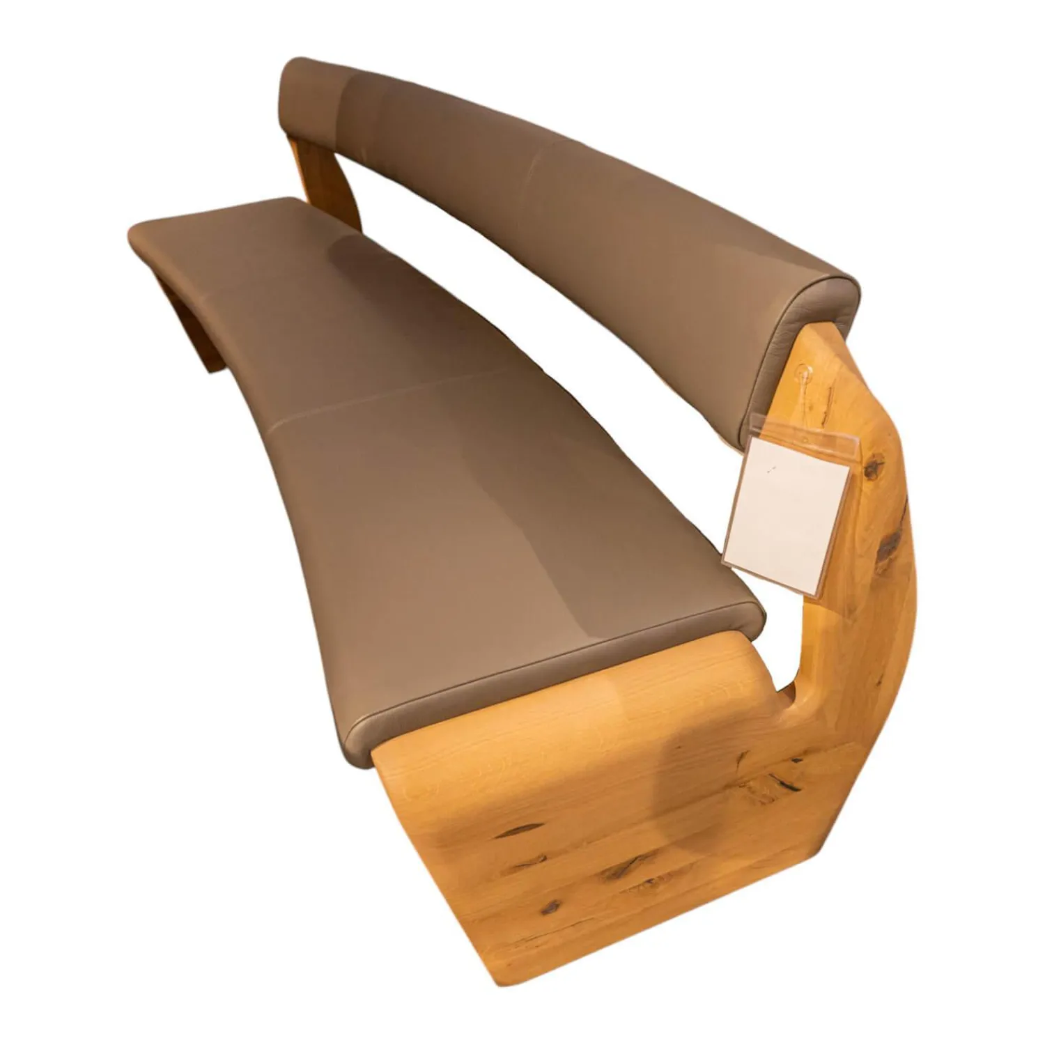 Voglauer Bänke|Sitzbank V Alpin Bezug Leder Montan Lp Cenere Grau Gestell Eiche Altholz Naturöl