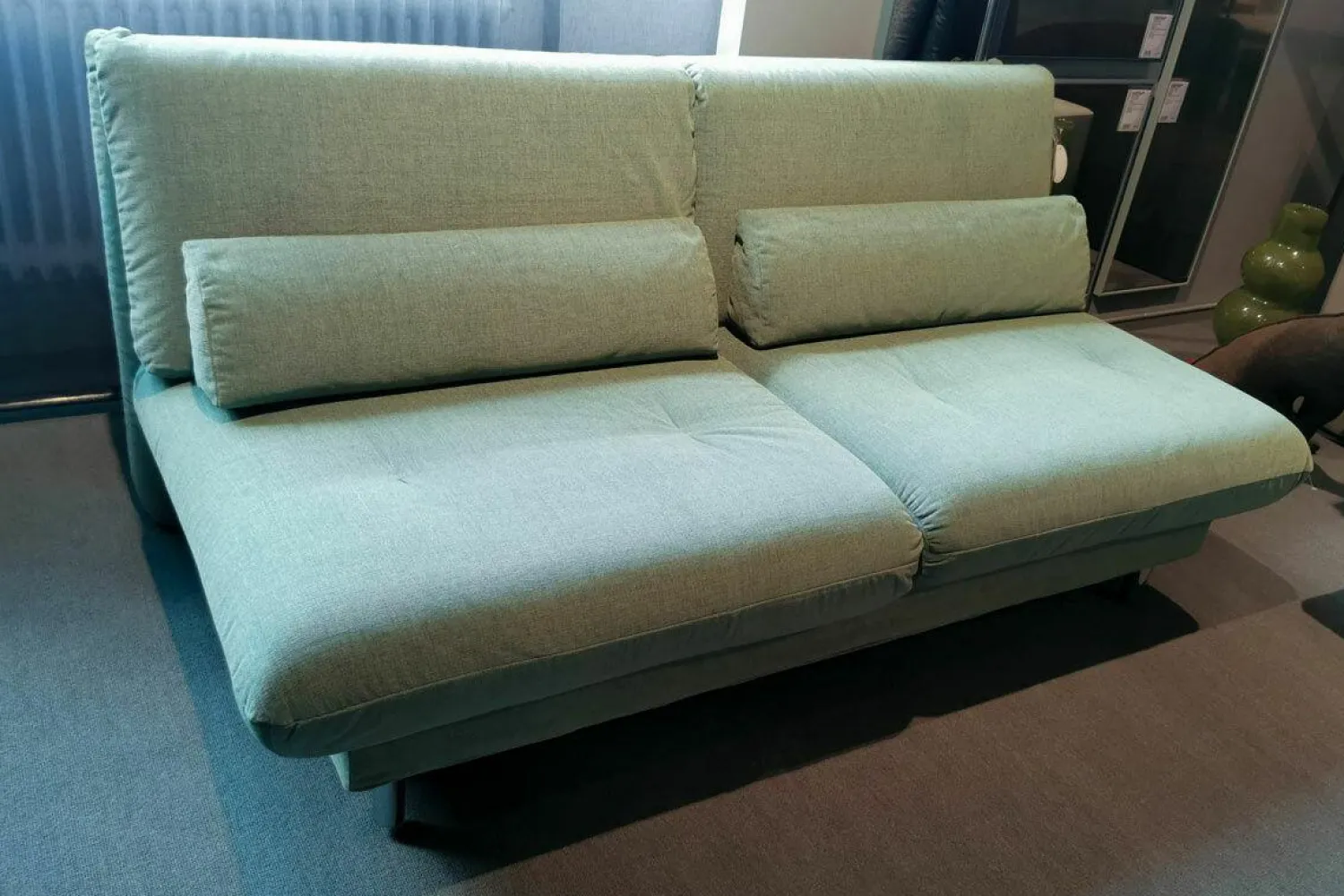 Brühl 2-Sitzer-Sofas|2,5-Sitzer Schlafsofa Quint Stoff 3221 0034 Grün Gestell Metall Verchromt