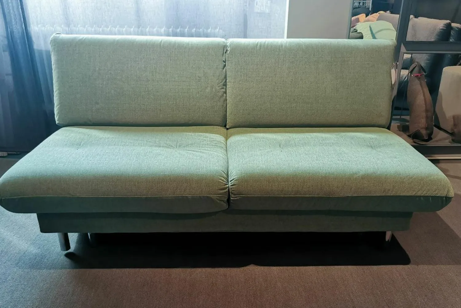 Brühl 2-Sitzer-Sofas|2,5-Sitzer Schlafsofa Quint Stoff 3221 0034 Grün Gestell Metall Verchromt