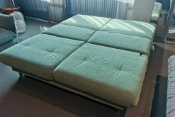 Brühl 2-Sitzer-Sofas|2,5-Sitzer Schlafsofa Quint Stoff 3221 0034 Grün Gestell Metall Verchromt