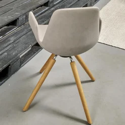 Tonon Stuhlsets|Sitzgruppe Armlehnstuhl Step Bezug Eco Kunstleder Schlamm Gestell Eiche