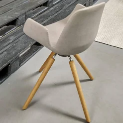 Tonon Stuhlsets|Sitzgruppe Armlehnstuhl Step Bezug Eco Kunstleder Schlamm Gestell Eiche