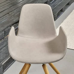 Tonon Stuhlsets|Sitzgruppe Armlehnstuhl Step Bezug Eco Kunstleder Schlamm Gestell Eiche