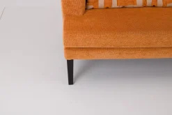 Werther Bänke|Sitzgruppe Byblos XL Stoff Jetty 2419 08 Romo Orange Gestell Holz Schwarz Inklusive Rückenkissen