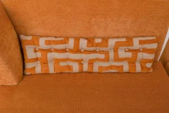 Werther Bänke|Sitzgruppe Byblos XL Stoff Jetty 2419 08 Romo Orange Gestell Holz Schwarz Inklusive Rückenkissen