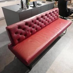 Stuhlsets|Sitzgruppe Chester Leder Bronco 10 Chianti Rot Gestell Metall Schwarz