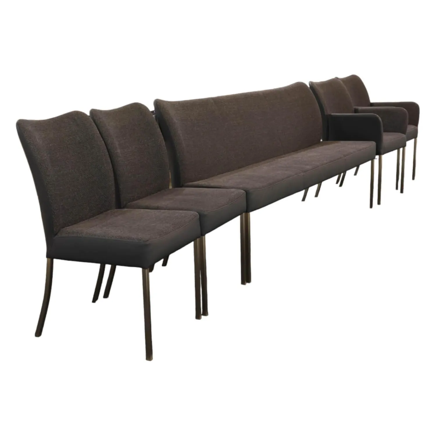 Bert Plantagie Stuhlsets|Sitzgruppe Duo Und Monica Leder Tendens Royal Blue Blau Stoff Tempt Grey Blue Blau Gestell Edelstahl