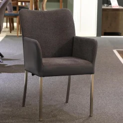 Bert Plantagie Stuhlsets|Sitzgruppe Duo Und Monica Leder Tendens Royal Blue Blau Stoff Tempt Grey Blue Blau Gestell Edelstahl