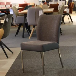 Bert Plantagie Stuhlsets|Sitzgruppe Duo Und Monica Leder Tendens Royal Blue Blau Stoff Tempt Grey Blue Blau Gestell Edelstahl