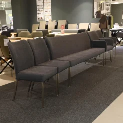 Bert Plantagie Stuhlsets|Sitzgruppe Duo Und Monica Leder Tendens Royal Blue Blau Stoff Tempt Grey Blue Blau Gestell Edelstahl