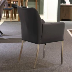 Bert Plantagie Stuhlsets|Sitzgruppe Duo Und Monica Leder Tendens Royal Blue Blau Stoff Tempt Grey Blue Blau Gestell Edelstahl