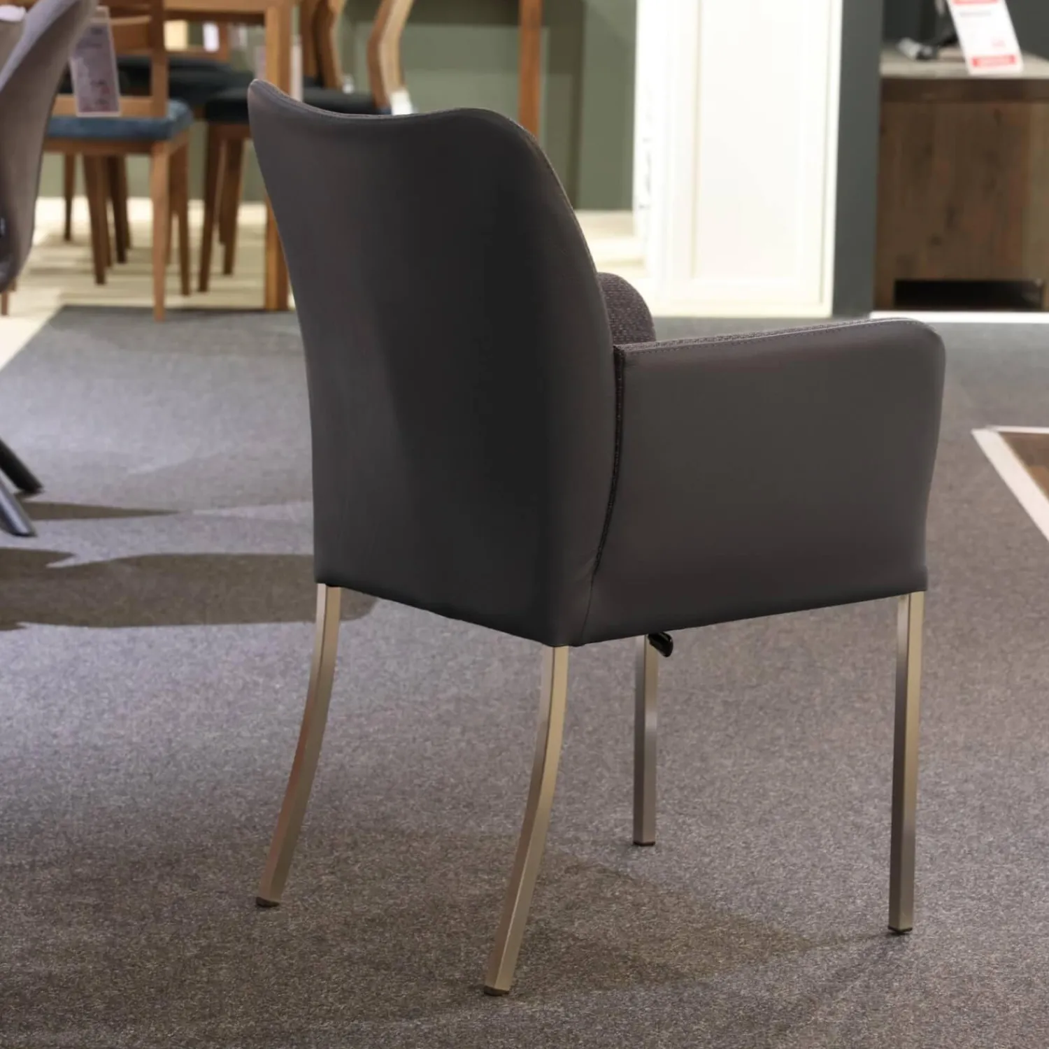 Bert Plantagie Stuhlsets|Sitzgruppe Duo Und Monica Leder Tendens Royal Blue Blau Stoff Tempt Grey Blue Blau Gestell Edelstahl