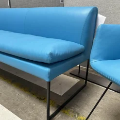 COR Stuhlsets|Sitzgruppe Jalis Und Mell Leder 109 Napoli 5856 Petrol Blau Gestell Draht Schwarz Pulverbeschichtet